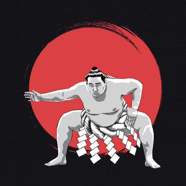 Japanese Sumo Wrestler t-shirt by philerup